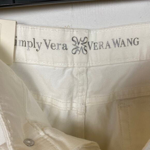 Simply Vera Vera Wang White Cuffed Crop Pants Size 16 - Picture 5 of 8